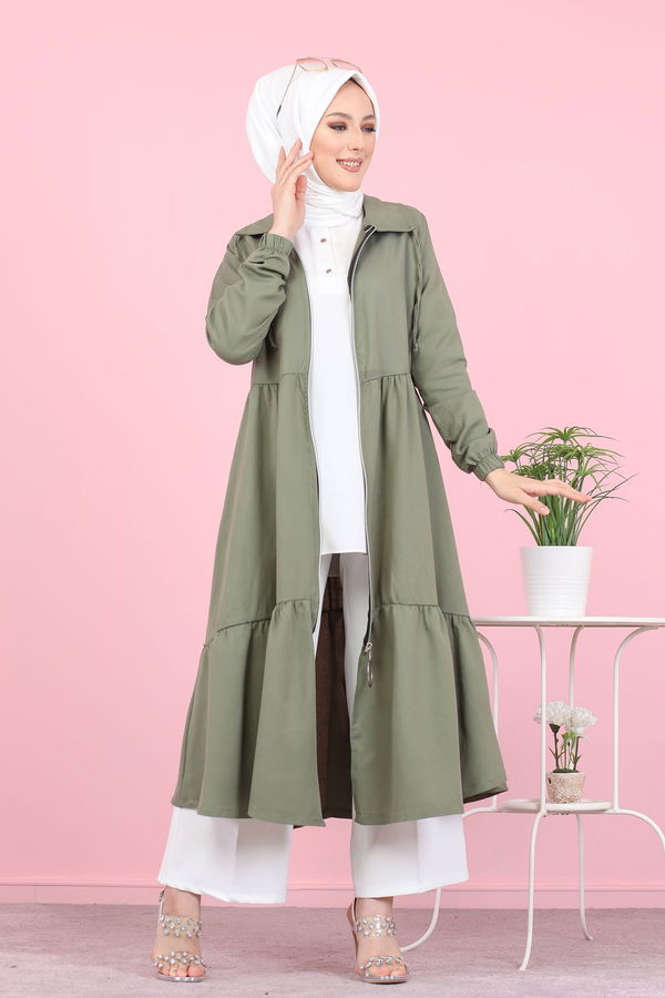 3067 FERMUARLI ELBİSE Haki - 3067 HAKİ
