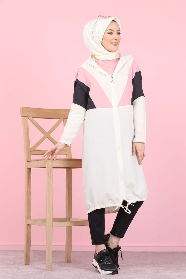 3082 KAPSONLU TUNİK Pembe - 3082 PEMBE