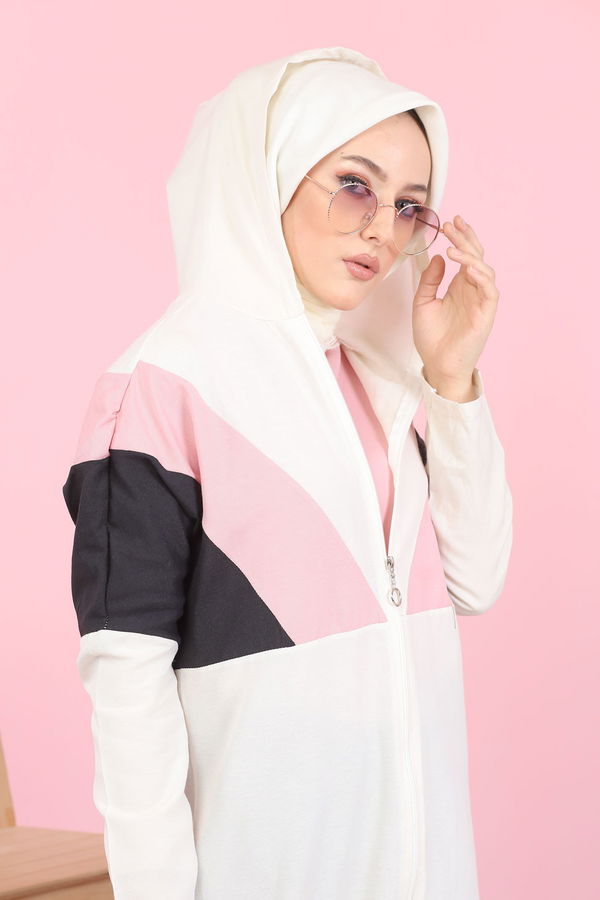 3082 KAPSONLU TUNİK Pembe - 3082 PEMBE