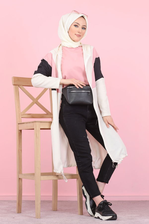 3082 KAPSONLU TUNİK Pembe - 3082 PEMBE
