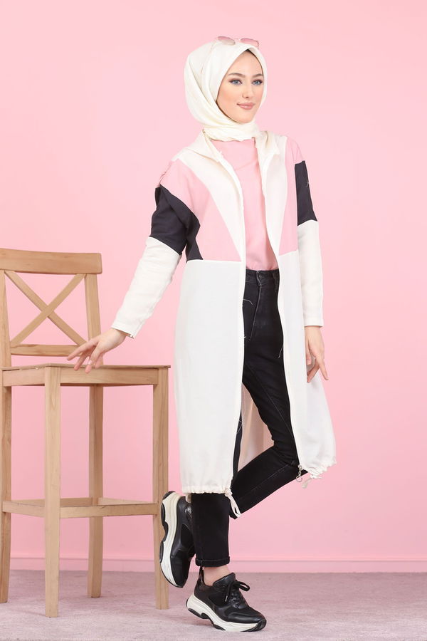 3082 KAPSONLU TUNİK Pembe - 3082 PEMBE