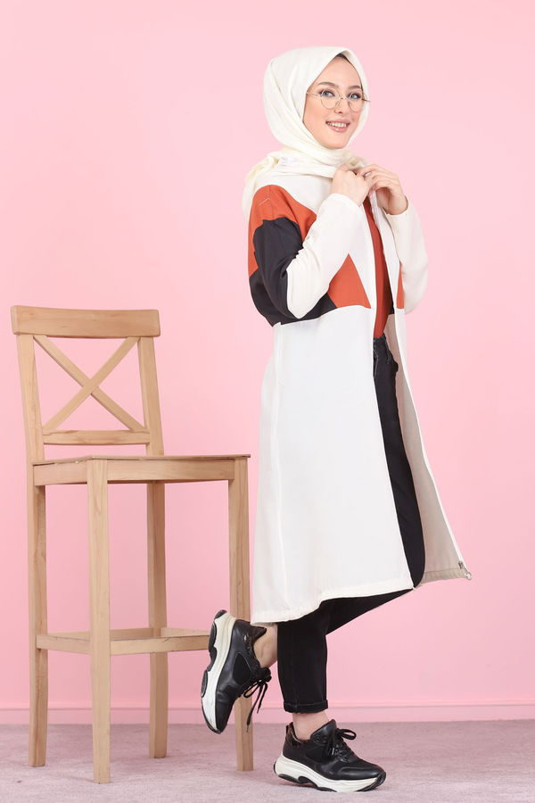 3082 KAPSONLU TUNİK Kiremit - 3082
