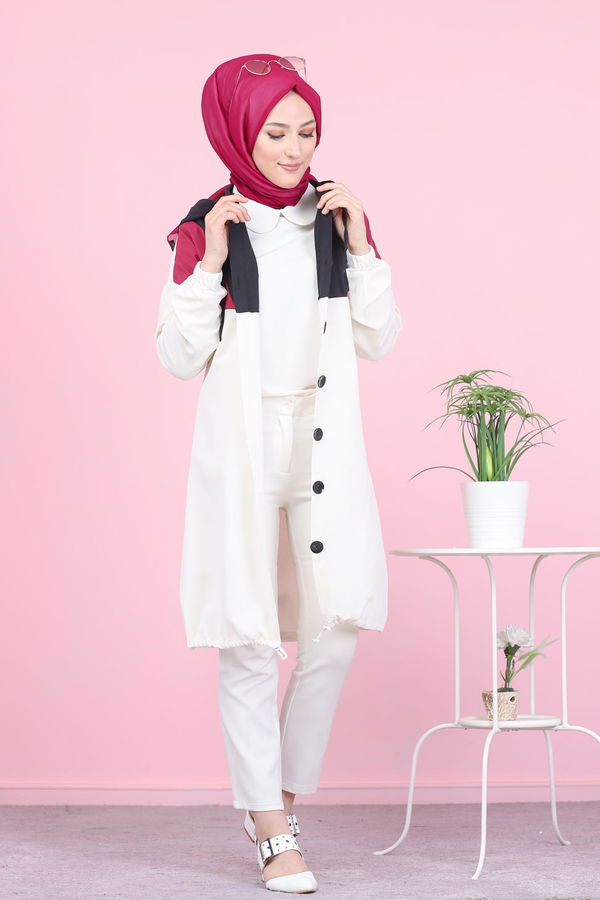 3063 KAPŞONLU TUNİK Fuşya - 3063