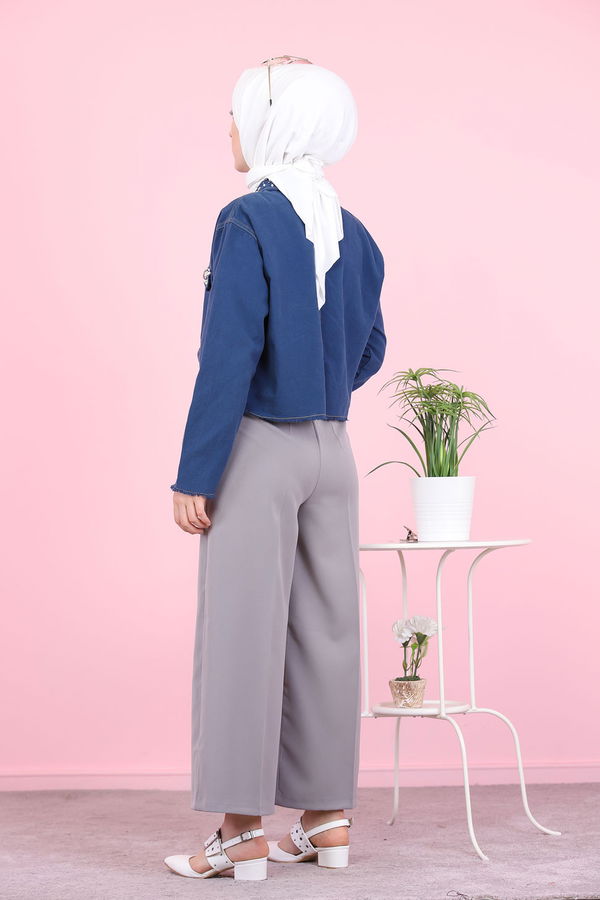 8500 ÖN FERMUARLI PANTOLON Gri - 8500