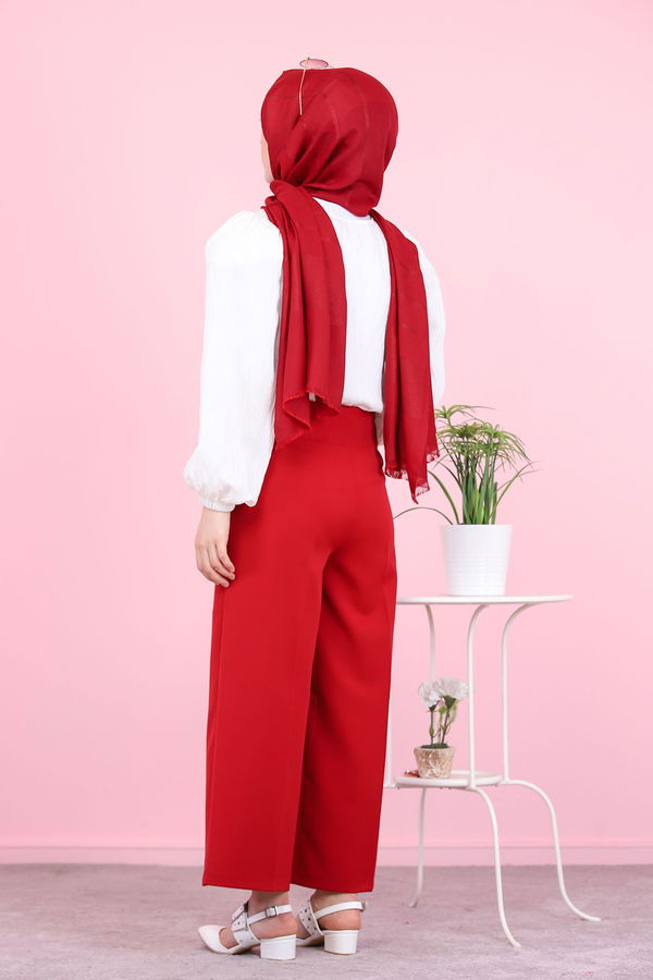 8500 ÖN FERMUARLI PANTOLON Bordo - 8500