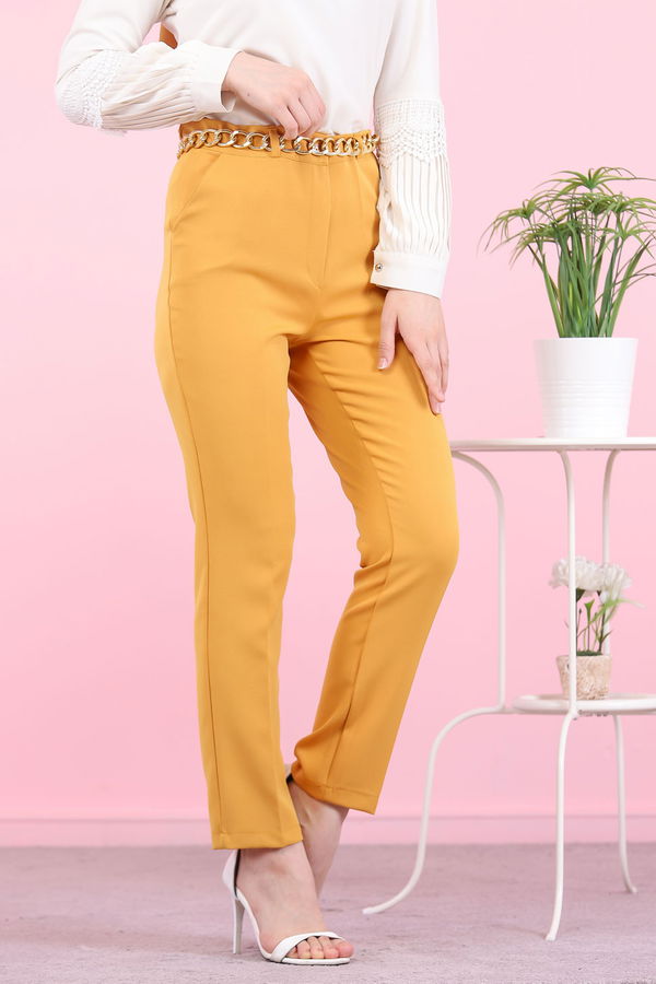 8504 KLASIK PANTOLON Sarı - 8504 Sarı