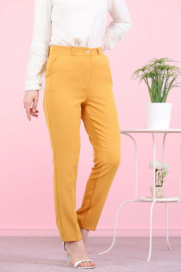 8504 KLASIK PANTOLON Sarı - 8504 Sarı