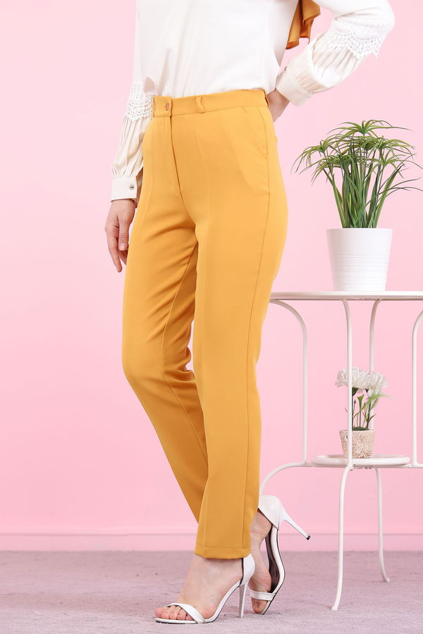 8504 KLASIK PANTOLON Sarı - 8504 Sarı