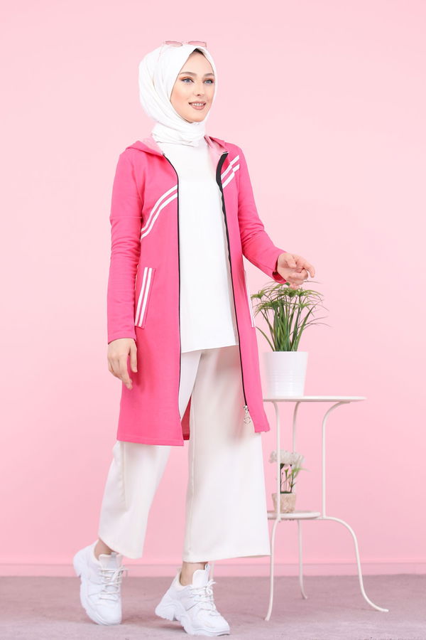 Şeritli Kap Fuşya - 4121