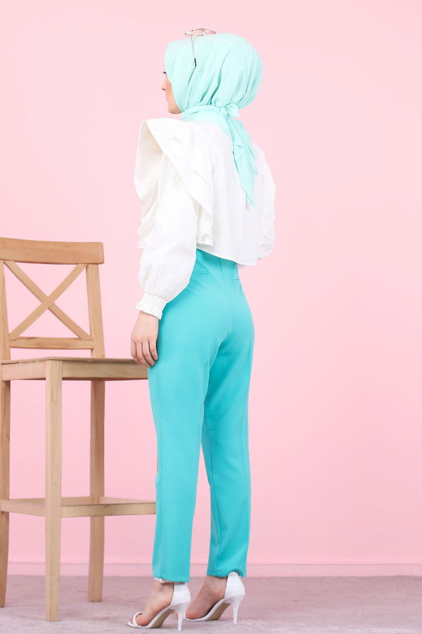 8504 KLASIK PANTOLON Yeşil - 8504