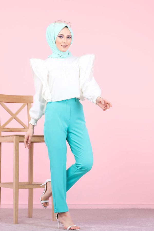 8504 KLASIK PANTOLON Yeşil - 8504