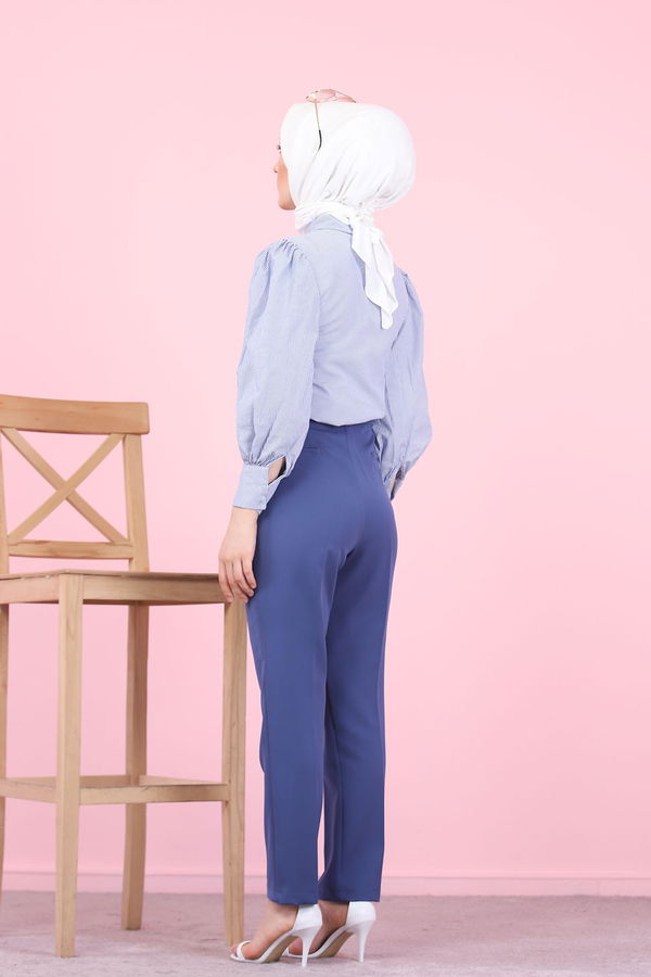 8504 KLASIK PANTOLON Mavi - 8504 MAVİ