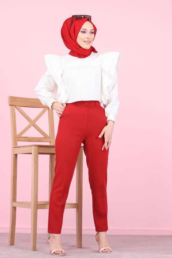 8504 KLASIK PANTOLON Bordo - 8504 BORDO