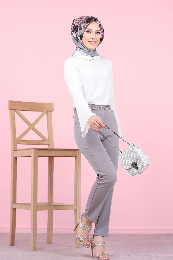 8504 KLASIK PANTOLON Gri - 8504 GRİ