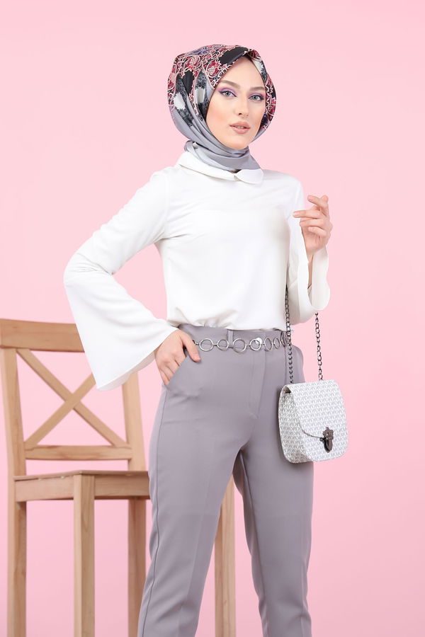 8504 KLASIK PANTOLON Gri - 8504 GRİ