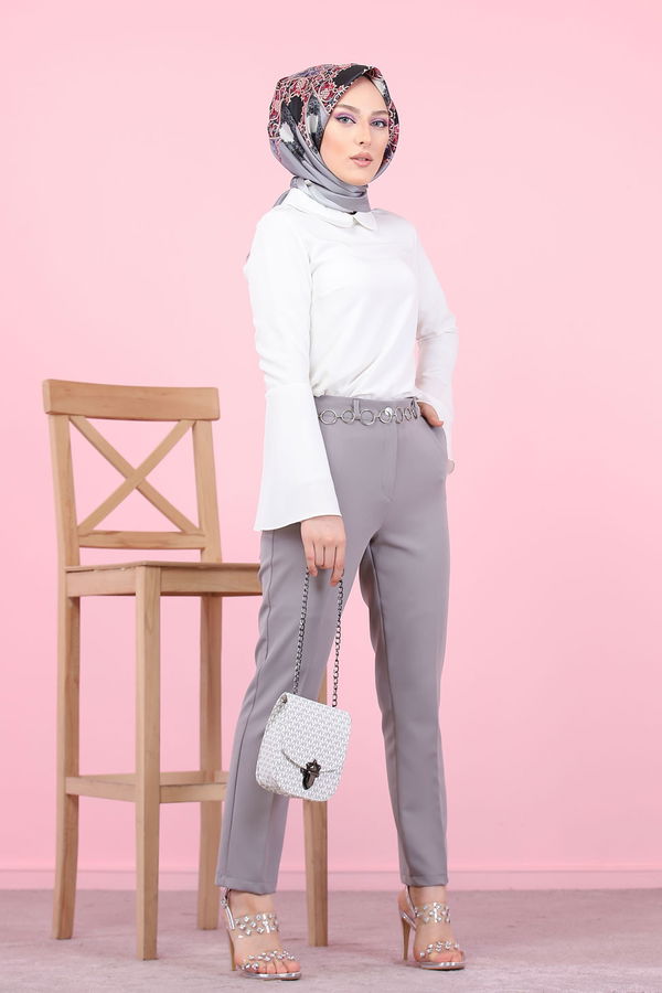 8504 KLASIK PANTOLON Gri - 8504 GRİ