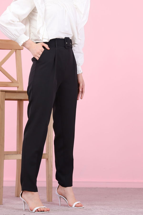 8503 KEMERLI PANTOLON Siyah - 8503