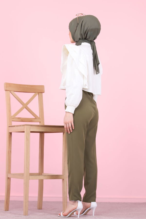 8503 KEMERLI PANTOLON Haki - 8503 HAKİ