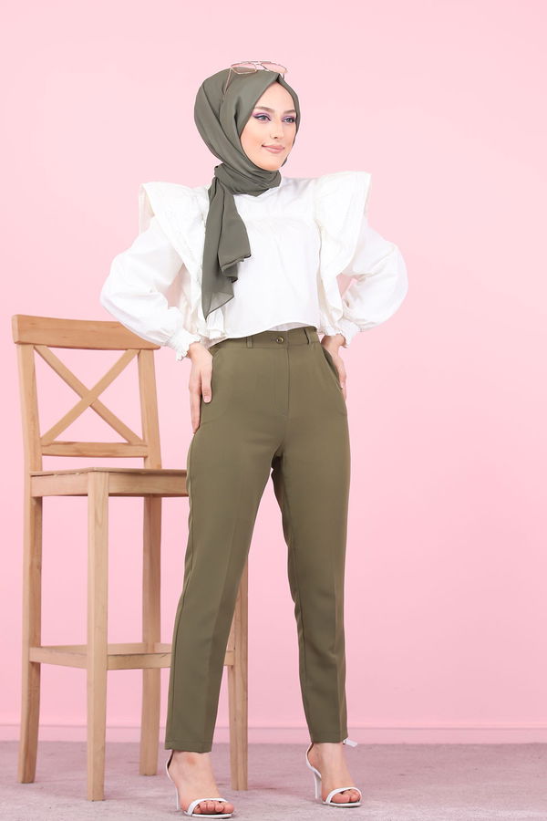 8503 KEMERLI PANTOLON Haki - 8503 HAKİ