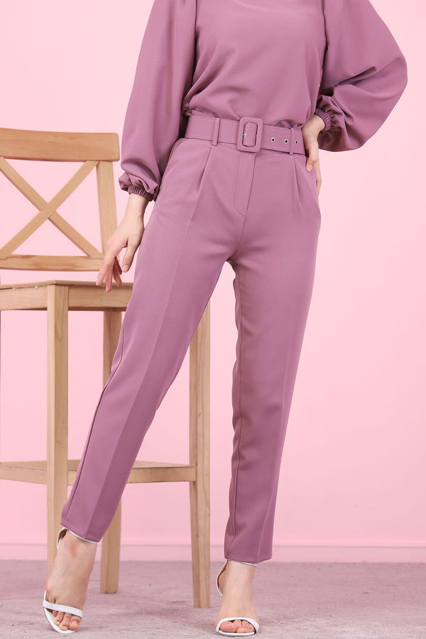 8503 KEMERLI PANTOLON Mürdüm - 8503