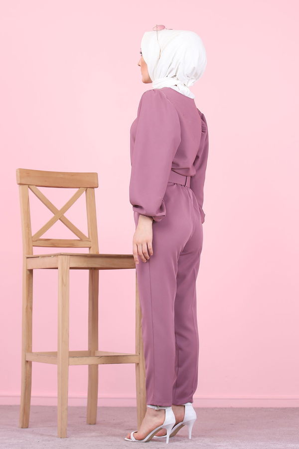 8503 KEMERLI PANTOLON Mürdüm - 8503