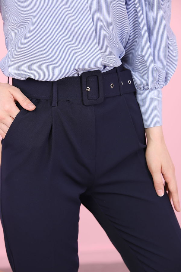 8503 KEMERLI PANTOLON Lacivert - 8503