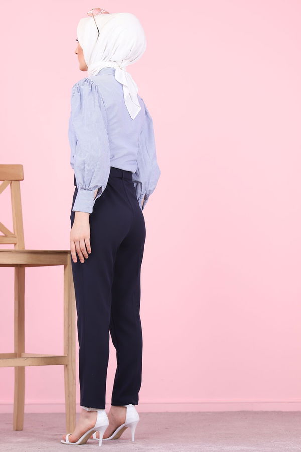 8503 KEMERLI PANTOLON Lacivert - 8503