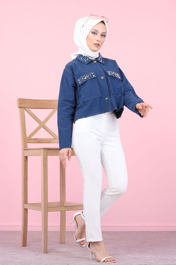 8504 KLASIK PANTOLON Beyaz - 8504 BEYAZ