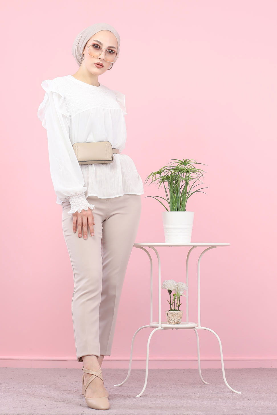 8504 KLASIK PANTOLON Bej - 8504 BEJ