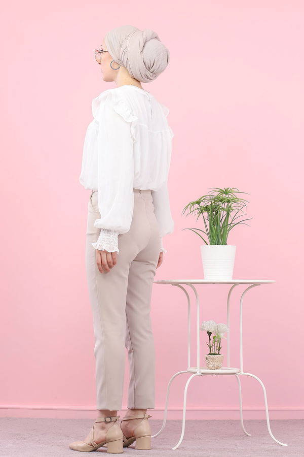 8504 KLASIK PANTOLON Bej - 8504 BEJ