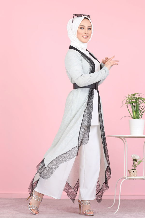 3089 DANTELLI HIRKA Gri - 3089 GRİ