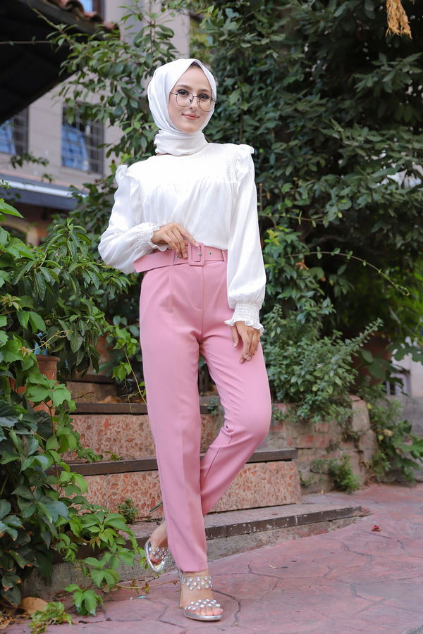 8503 KEMERLI PANTOLON Pembe - 8503 PEMBE