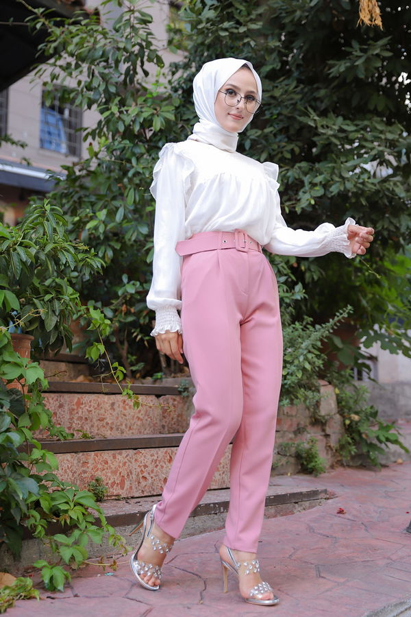 8503 KEMERLI PANTOLON Pembe - 8503 PEMBE
