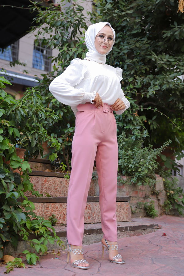 8503 KEMERLI PANTOLON Pembe - 8503 PEMBE