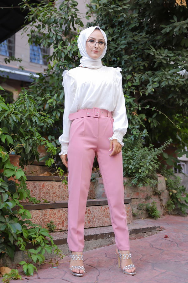 8503 KEMERLI PANTOLON Pembe - 8503 PEMBE