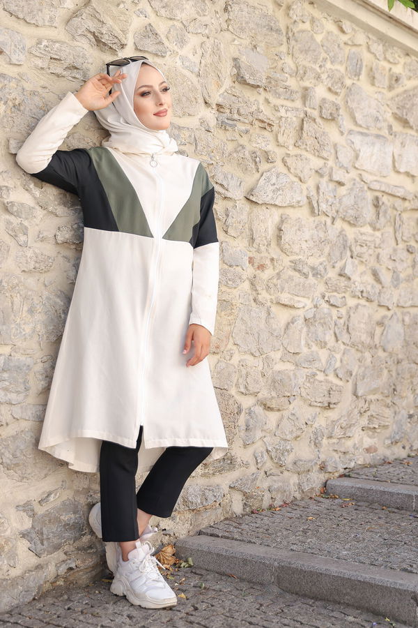 3082 KAPSONLU TUNİK Haki - 3082 HAKİ