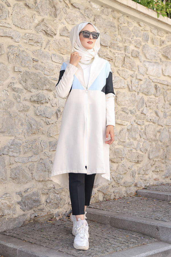 3082 KAPSONLU TUNİK Mavi - 3082