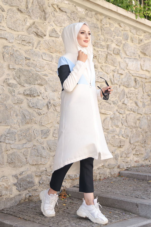 3082 KAPSONLU TUNİK Mavi - 3082