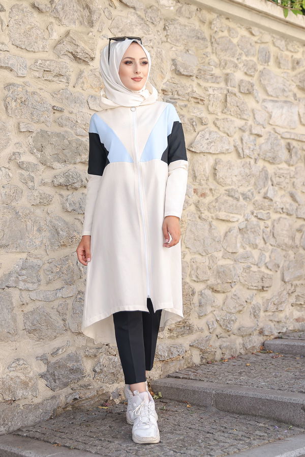 3082 KAPSONLU TUNİK Mavi - 3082