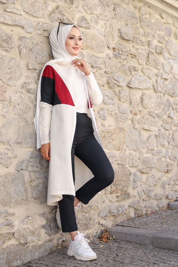 3082 KAPSONLU TUNİK Bordo - 3082 BORDO