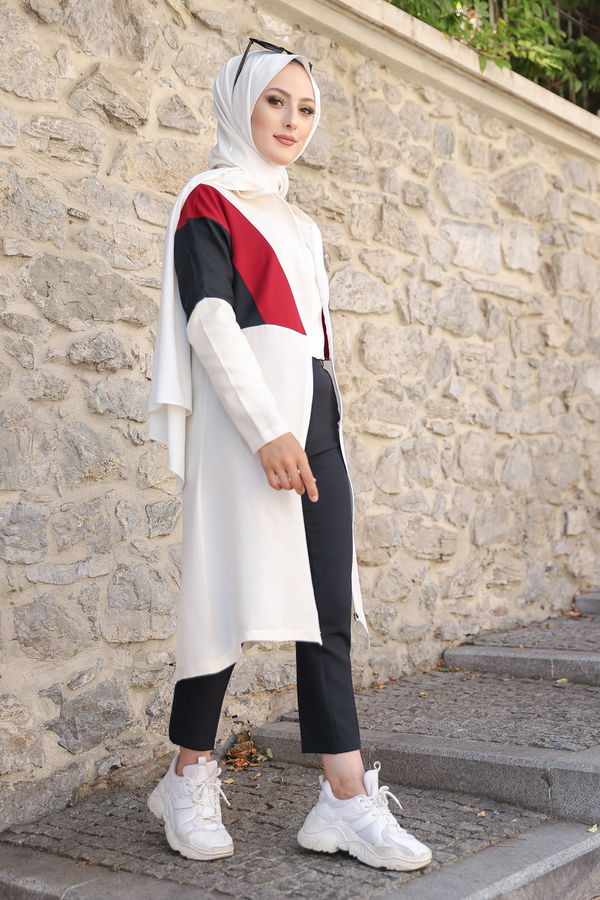 3082 KAPSONLU TUNİK Bordo - 3082 BORDO