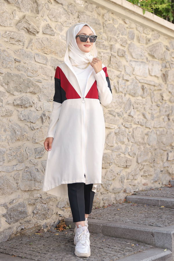 3082 KAPSONLU TUNİK Bordo - 3082 BORDO