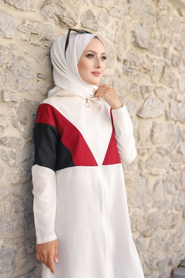 3082 KAPSONLU TUNİK Bordo - 3082 BORDO