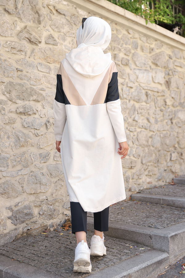 3082 KAPSONLU TUNİK Bej - 3082