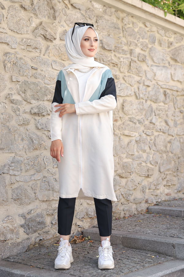 3082 KAPSONLU TUNİK Yeşil - 3082