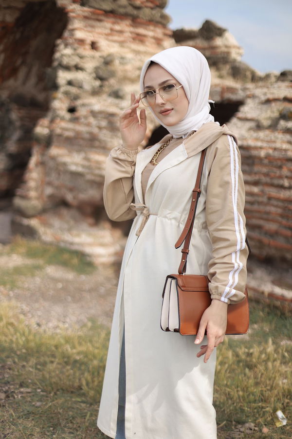 3059 KAPŞONLU TUNİK Vizon - 3059