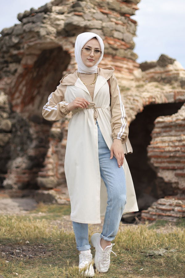 3059 KAPŞONLU TUNİK Vizon - 3059