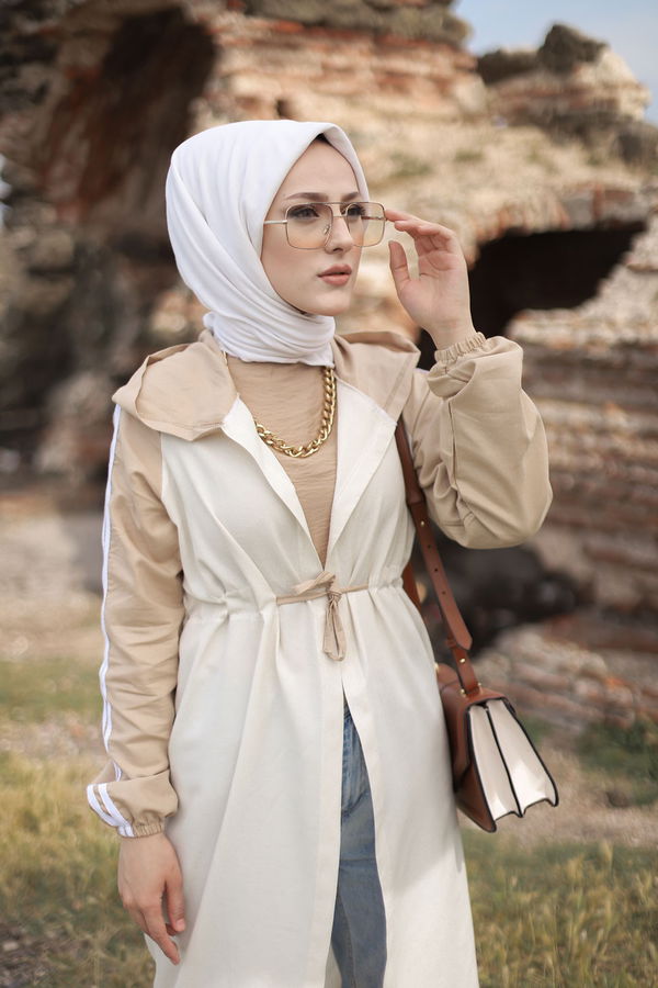3059 KAPŞONLU TUNİK Vizon - 3059