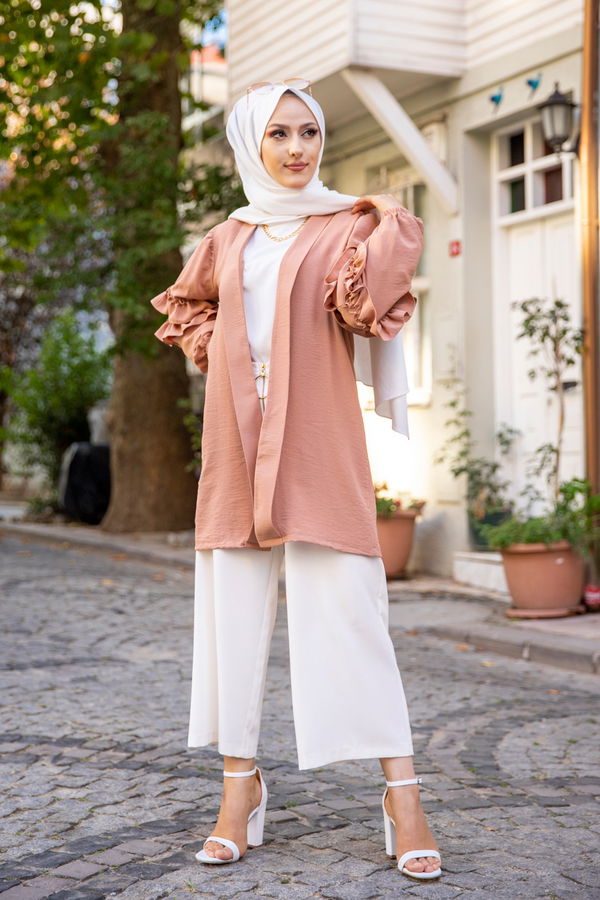 3252 KOLU FIRFIRLI CEKET Vizon - 3252 VİZON