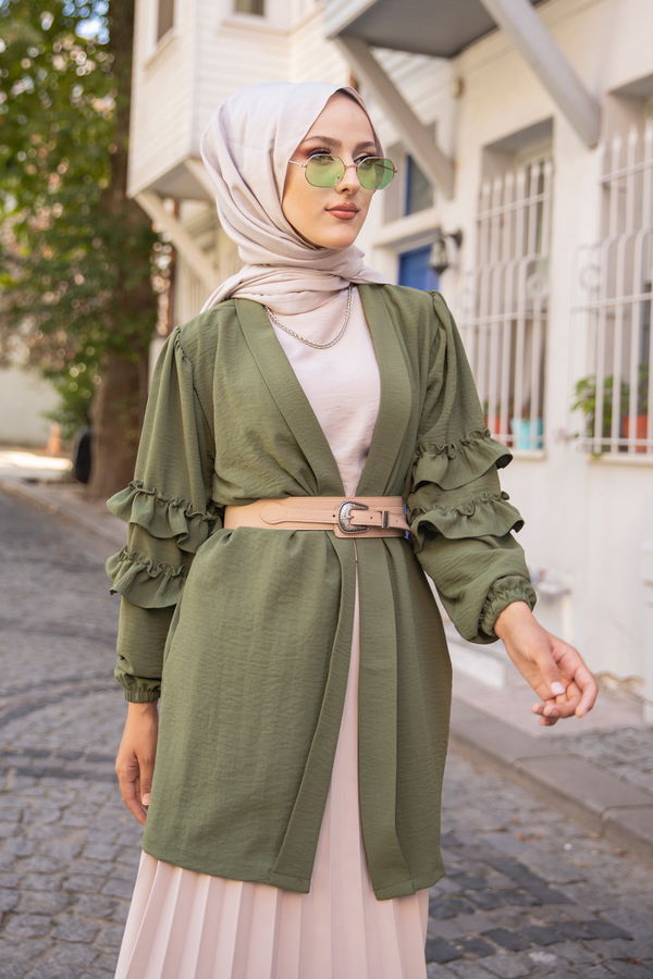 3252 KOLU FIRFIRLI CEKET Haki - 3252 HAKİ